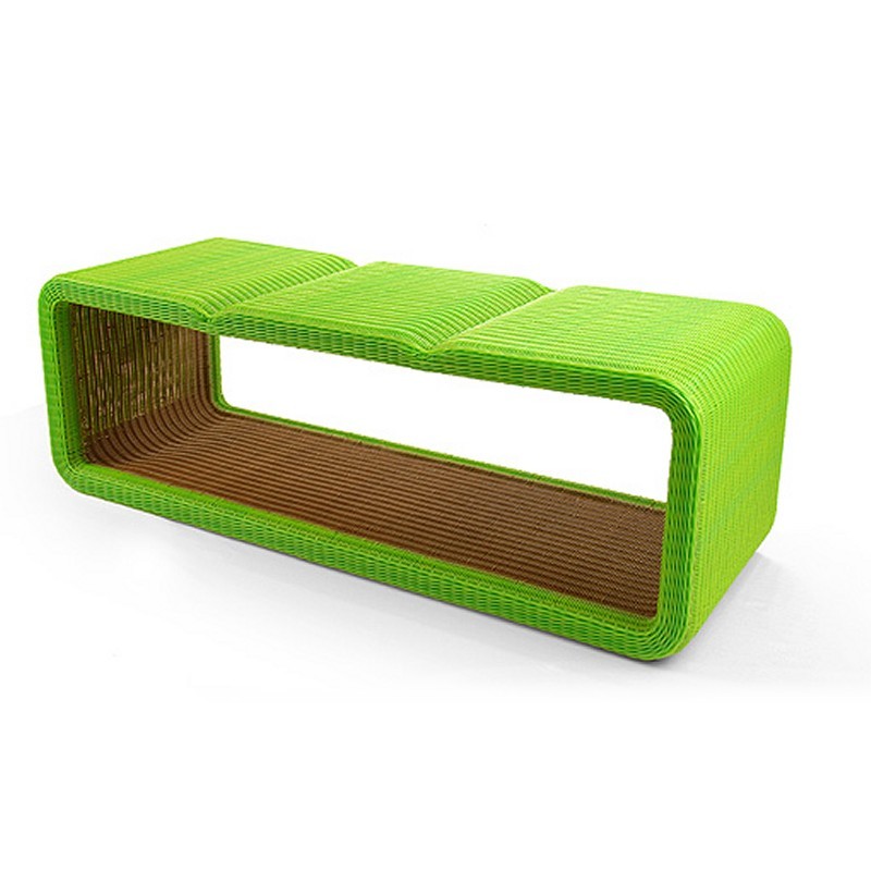  Benches on Hollow Modern Triple Indoor Outdoor Bench Le H3   Benchespark Com