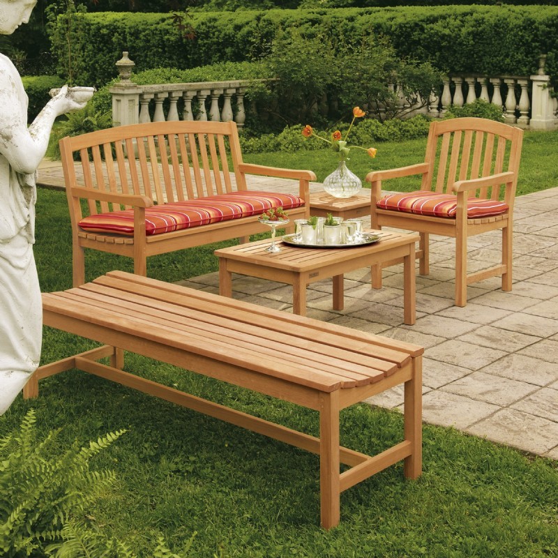Wood Bench on Chadwick Wood Outdoor Bench Set 4 Piece Og Chch4set   Benchespark Com
